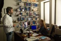 Publicity photo from Arrival, showing the office of the linguistics professor character.