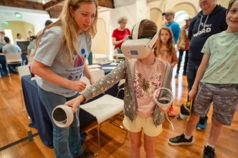 Child using VR headset